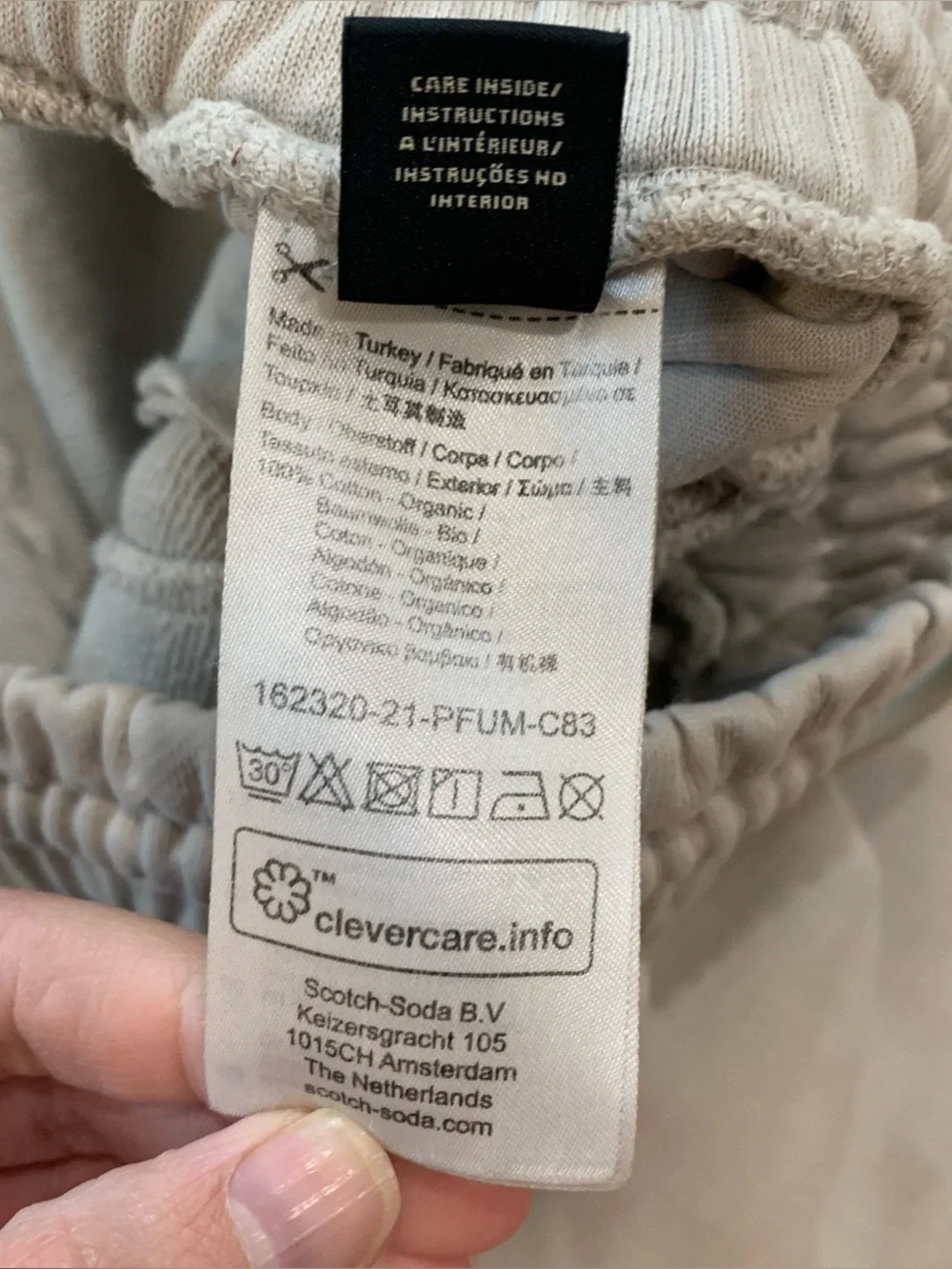 Scotch & Soda Mens Organic Cotton Joggers Beige Lounge Casual Pants Size Large - Picture 6 of 11
